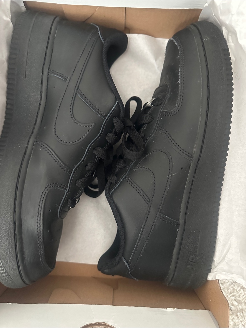Kids All-Black Low-Top Sneakers with Cushioned Support